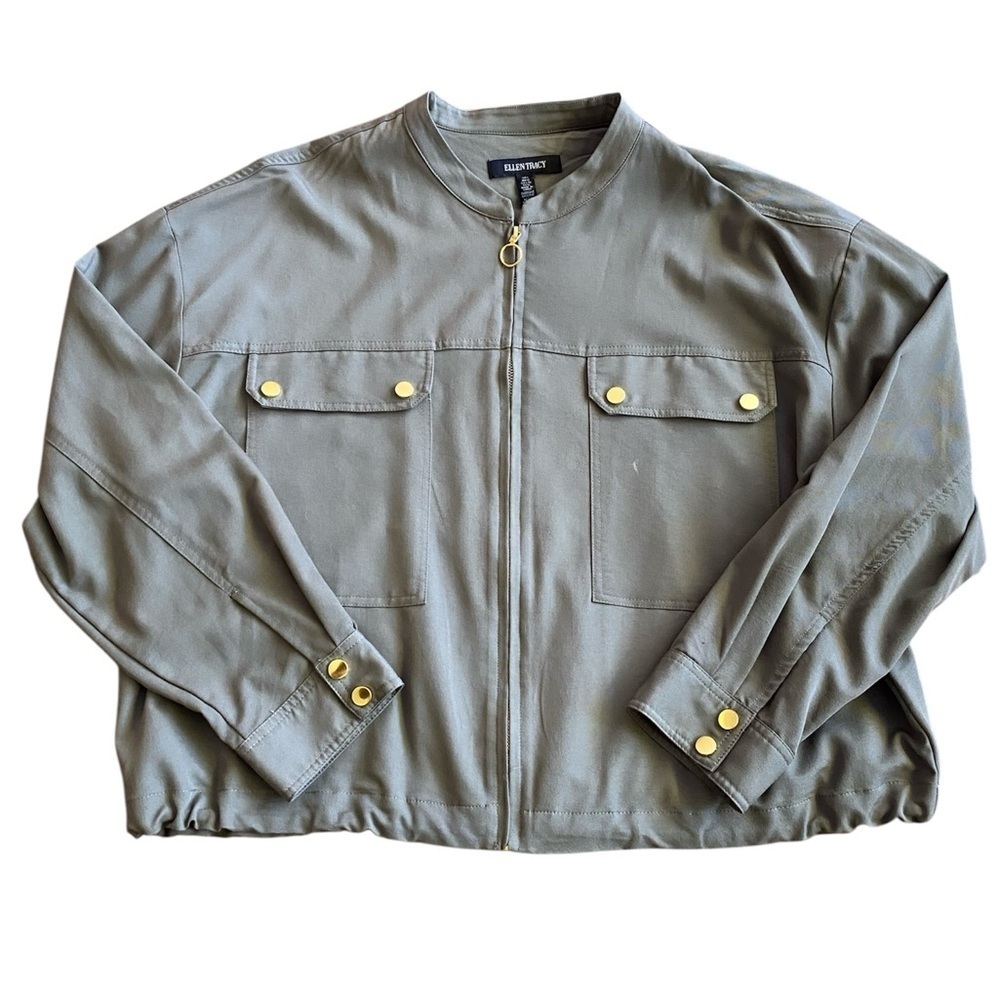 Ellen Tracy Full Zip Bomber Jacket